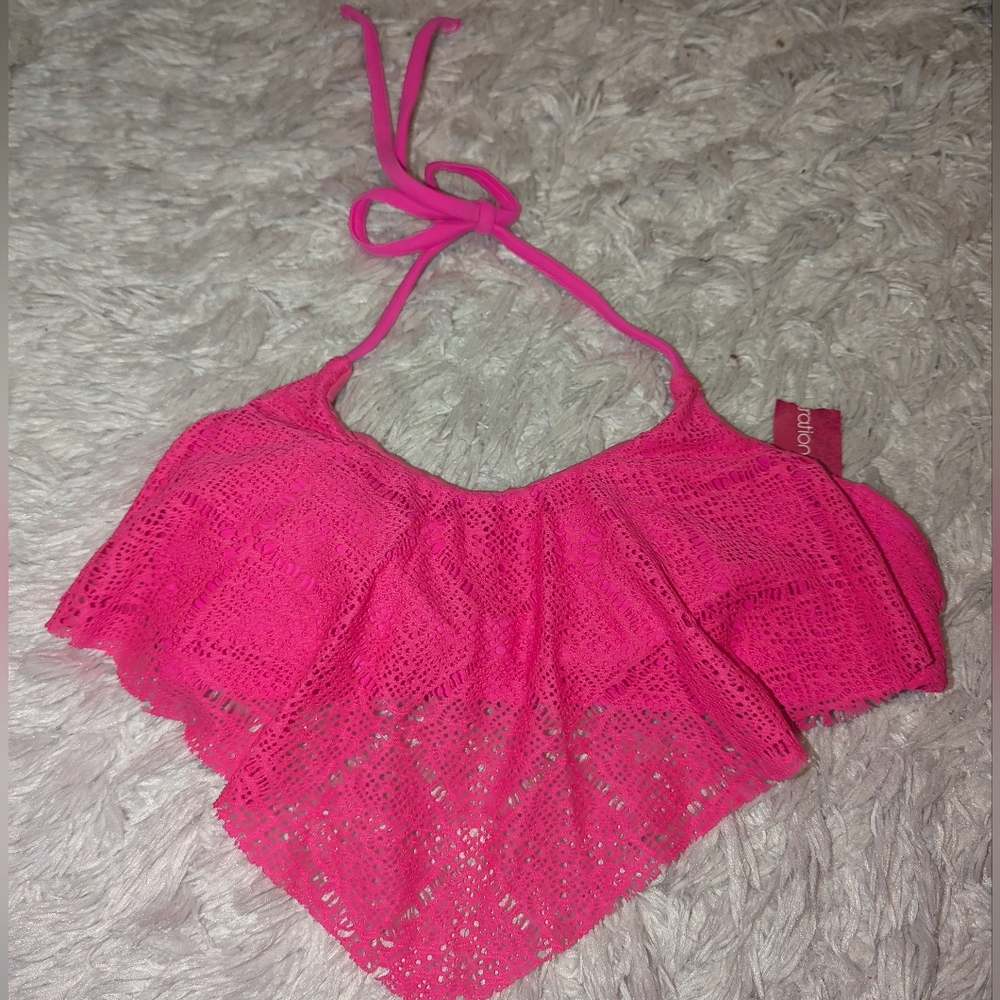 Nwt Xhilaration Pink Bikini Top Sz M